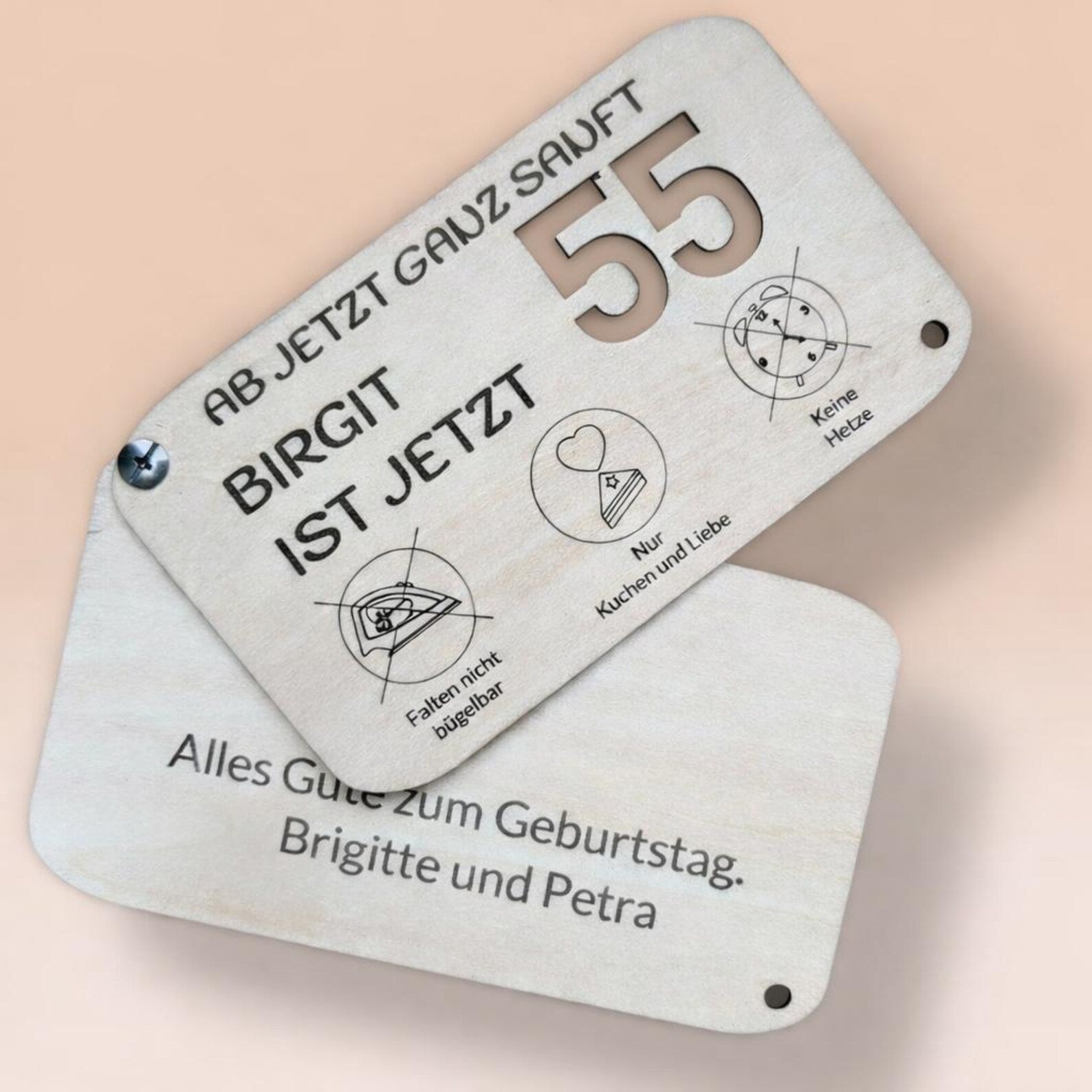 Geburtstagskarte mit Personalisierung. Jedes Alter. Als Geld- oder Gutscheinkarte geeignet. Alter wählbar von 40 bis 90. Individuelle Gravur
