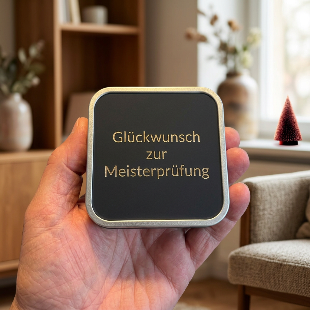 Geschenkbox mit Personalisierung | Schwarz-Silber | 8,7 x 8,7 cm