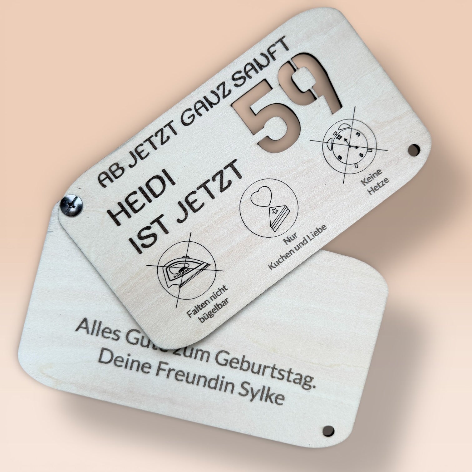Geburtstagskarte mit Personalisierung. Jedes Alter. Als Geld- oder Gutscheinkarte geeignet. Alter wählbar von 40 bis 90. Individuelle Gravur