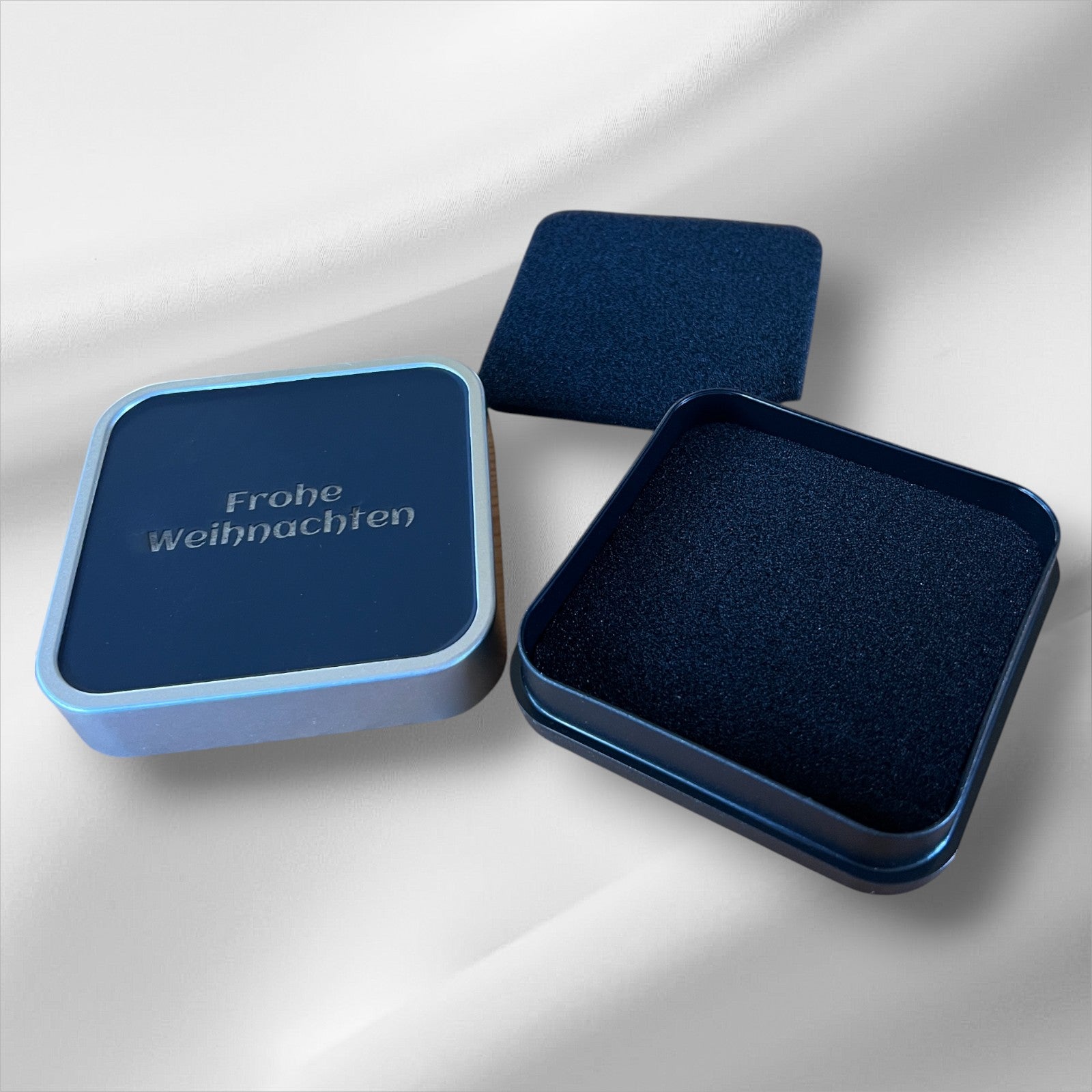 Geschenkbox mit Personalisierung | Schwarz-Silber