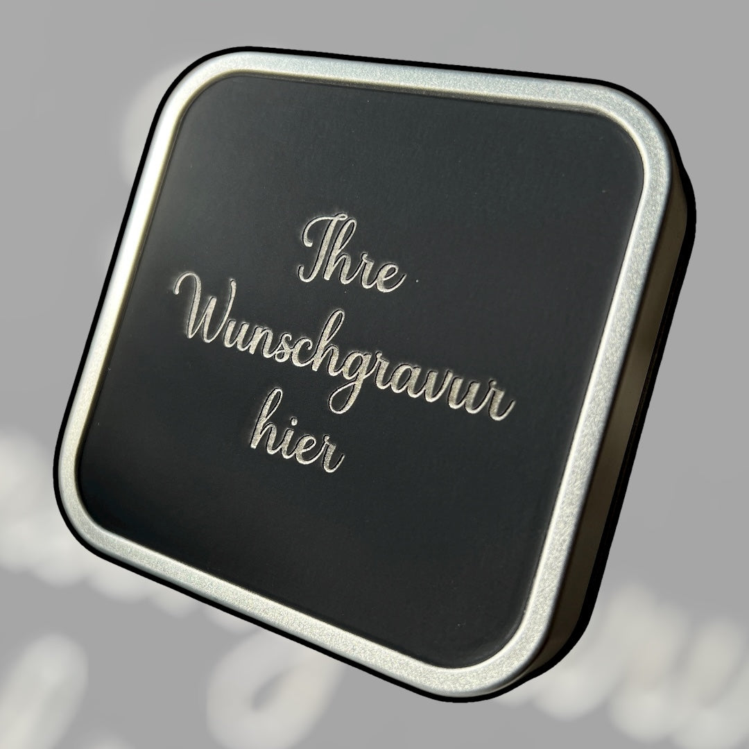 Geschenkbox mit Personalisierung | Schwarz-Silber