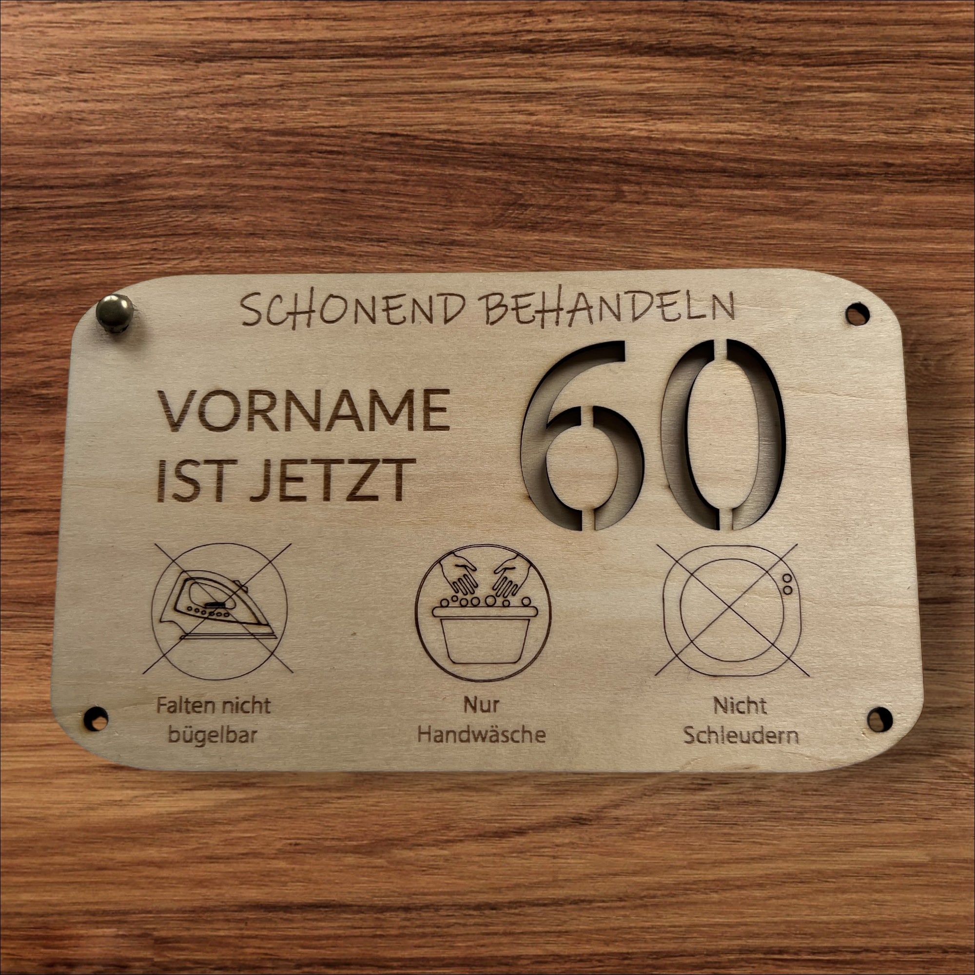 60 Geburtstag | Karte aus Holz mit Personalisierung | Geldgeschenke