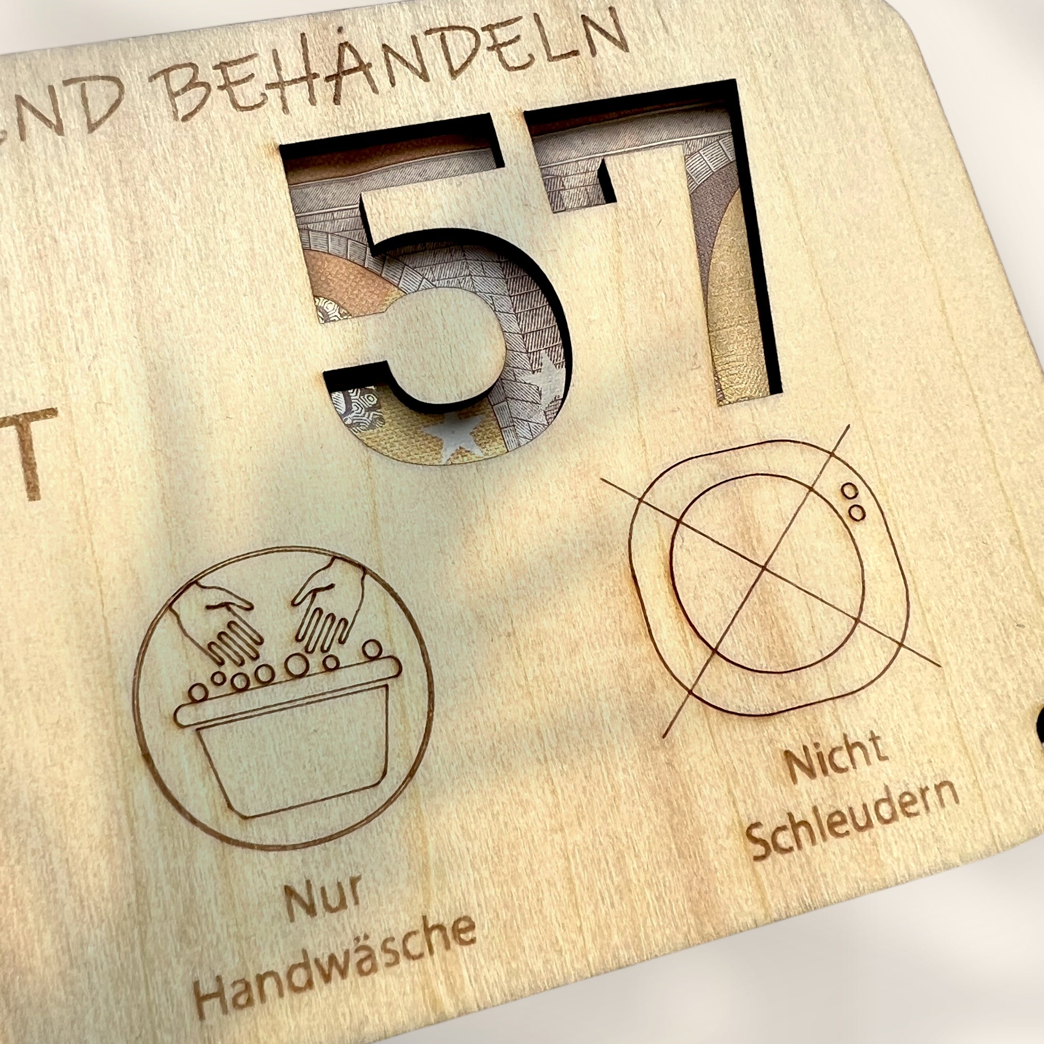 Geburtstagskarte jedes Alter | Karte aus Holz mit Personalisierung | Geldgeschenke