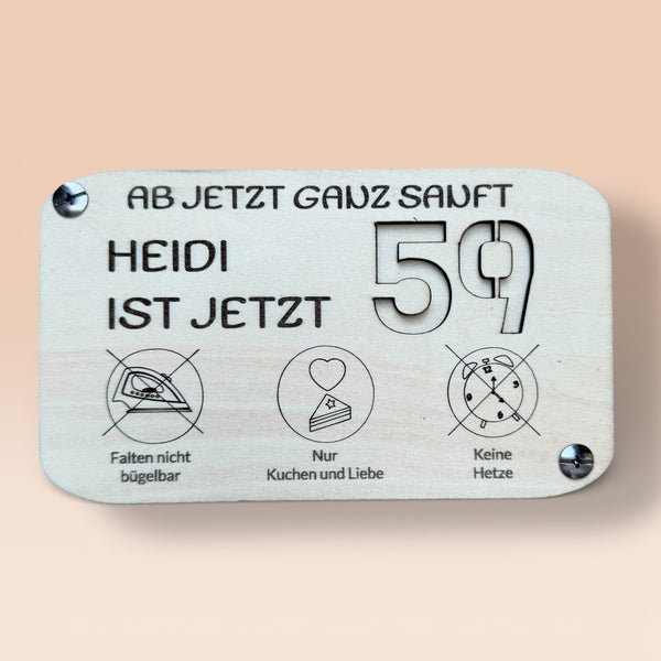 Geburtstagskarte mit Personalisierung. Jedes Alter. Als Geld- oder Gutscheinkarte geeignet. Alter wählbar von 40 bis 90. Individuelle Gravur