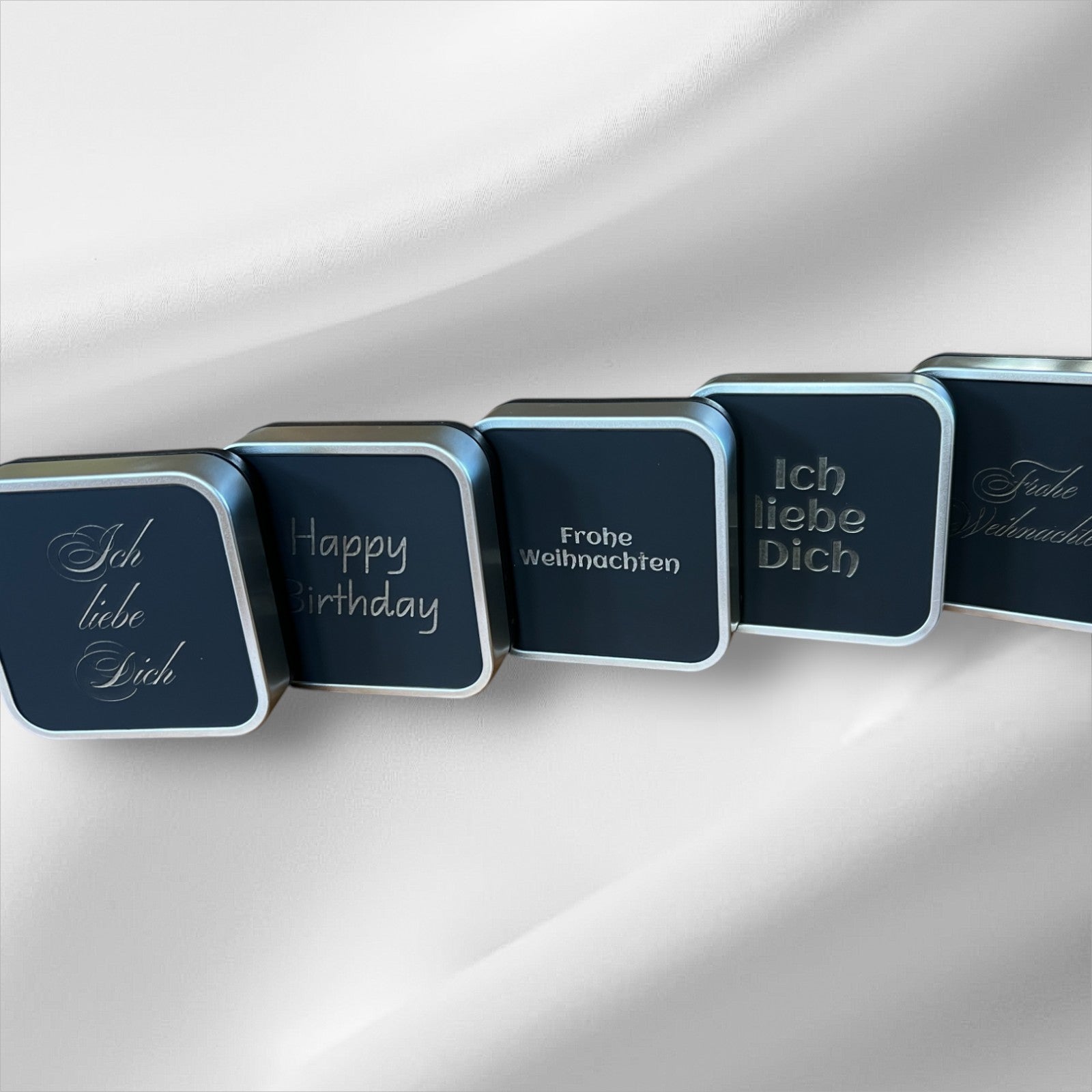 Geschenkbox mit Personalisierung | Schwarz-Silber