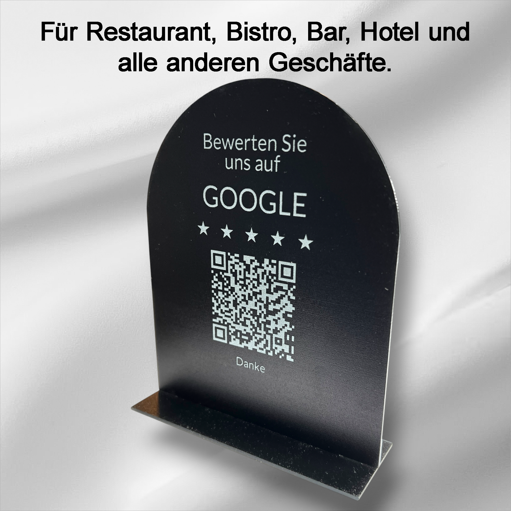 Tischaufsteller Gastronomie | QR Code Bewertung | Google Rezension sammeln | Restaurant Café Bar Gäste Feedback