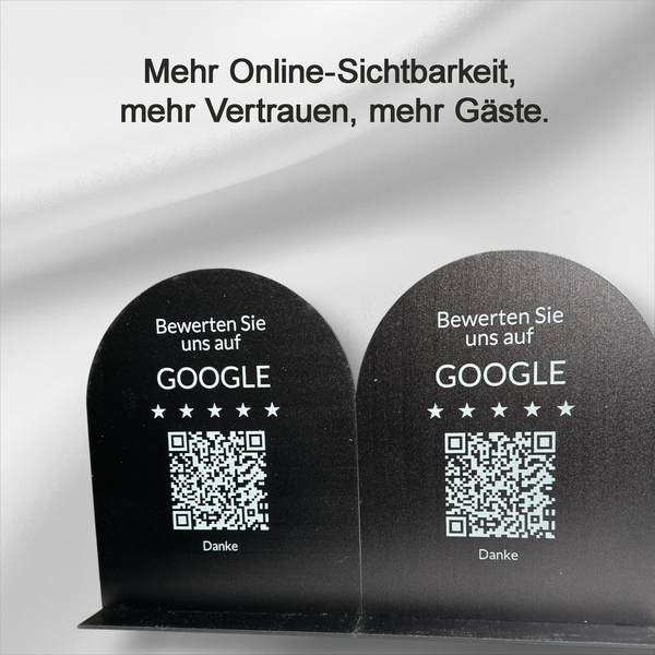 Tischaufsteller Gastronomie | QR Code Bewertung | Google Rezension sammeln | Restaurant Café Bar Gäste Feedback