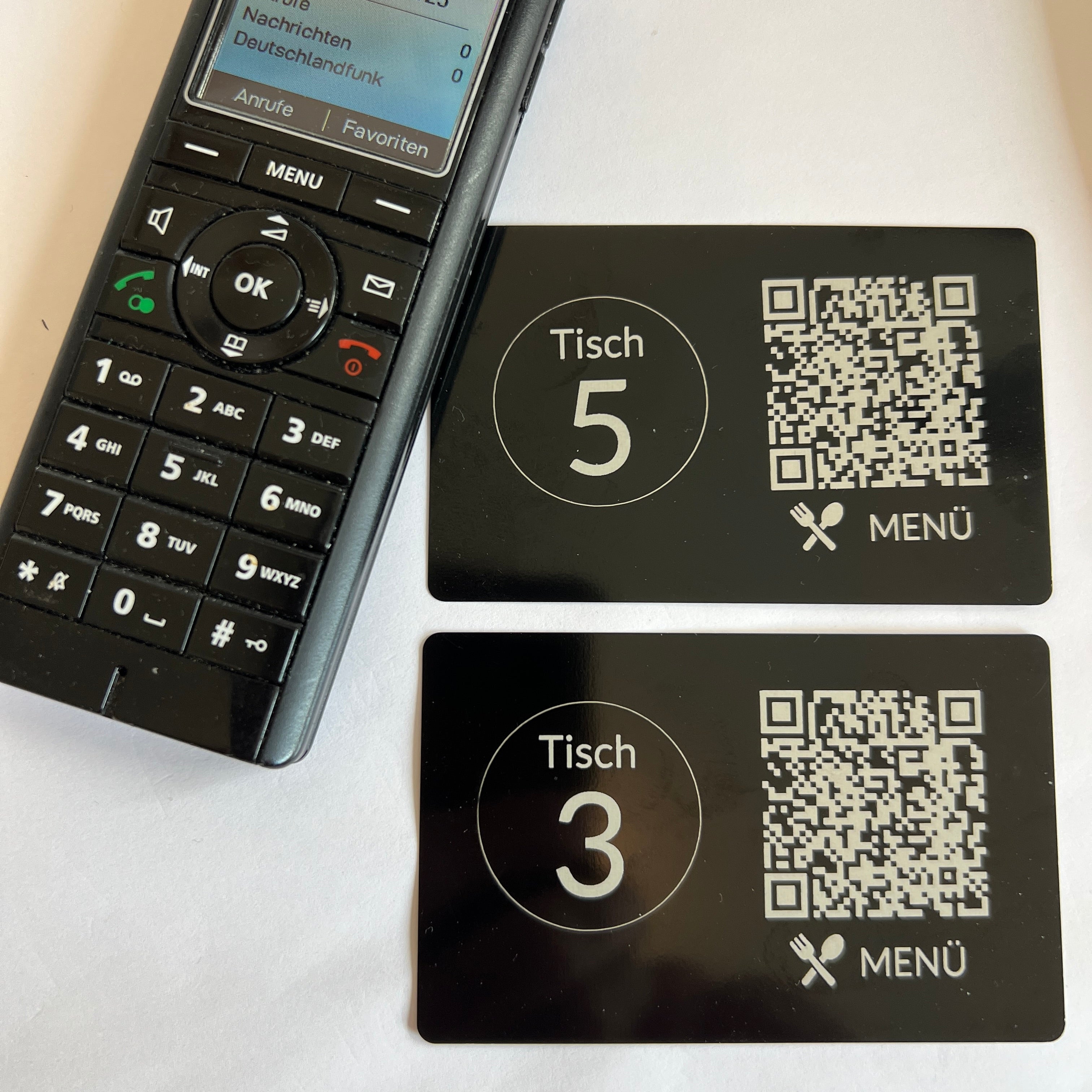 Tisch QR Code – Online Menü & Tischnummer – personalisiert und graviert - Gastronomie