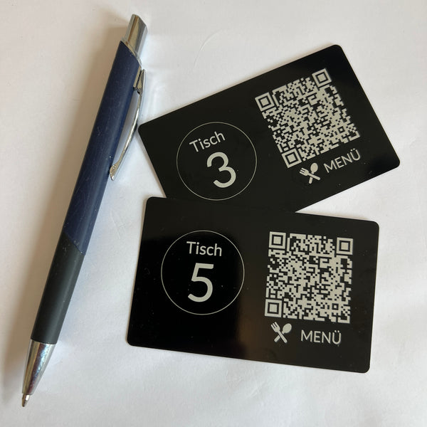 Tisch QR Code – Online Menü & Tischnummer – personalisiert und graviert - Gastronomie