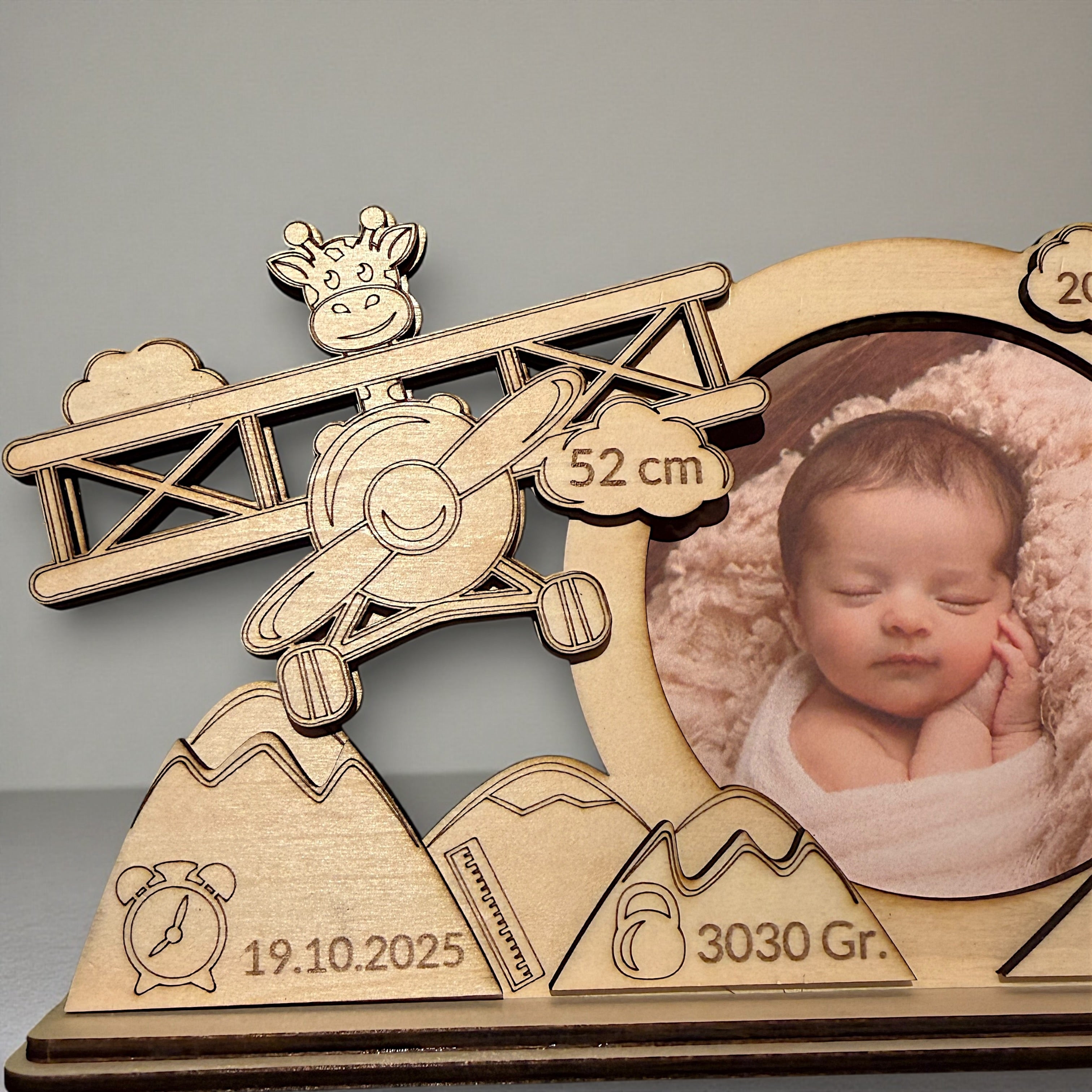 Bilderrahmen für Babys, Neugeborene, Geschenk mit Personalisierung nach Wunsch, Fotorahmen für Kinder