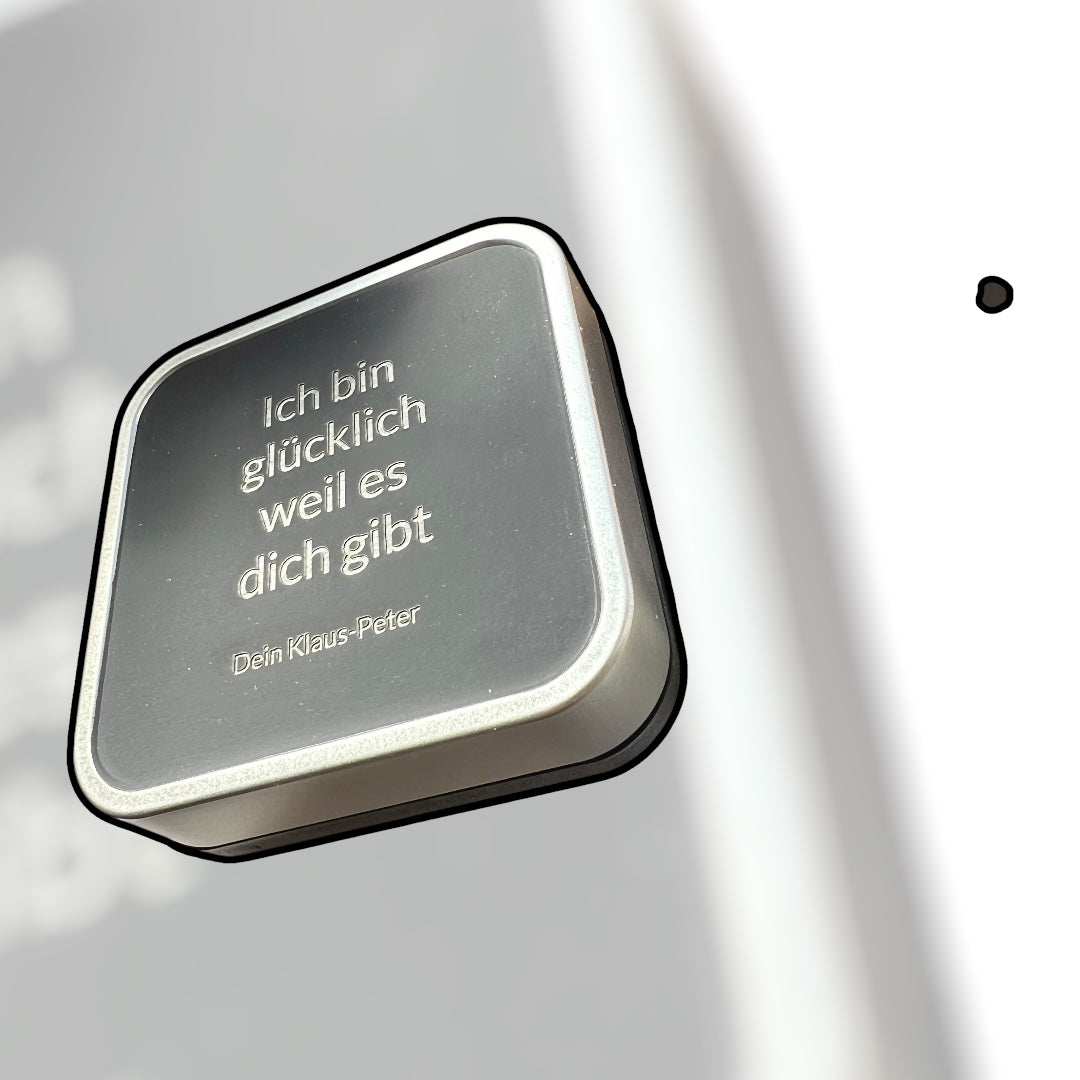 Geschenkbox mit Personalisierung | Schwarz-Silber