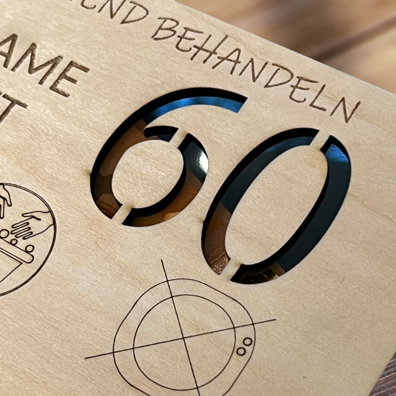 60 Geburtstag | Karte aus Holz mit Personalisierung | Geldgeschenke