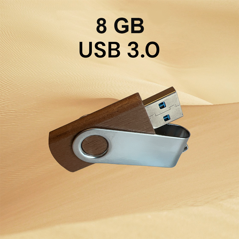 3 oder 5 USB Sticks mit 8 GB, USB 3.0, <p>Metal und Holz. Typ BERLIN.</p>