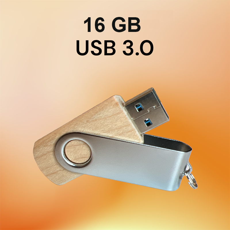 3 oder 5 USB Sticks mit 16 GB, USB 3.0, <p>Metal und Holz. Typ BERLIN.</p>